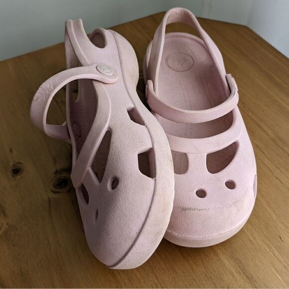 CROCS Shayna Mary Jane girl pastel pink size 12 @s1 - Picture 3 of 6